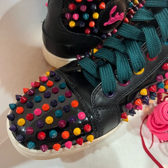 Christian Louboutin Shoes - Christian Louboutin Louis Multi Color Streetwear High Top Sneakers Red Bottom
